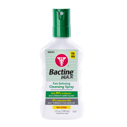 Bactine Max Antiseptic Pain Relief Spray with Lidocaine – 5 oz