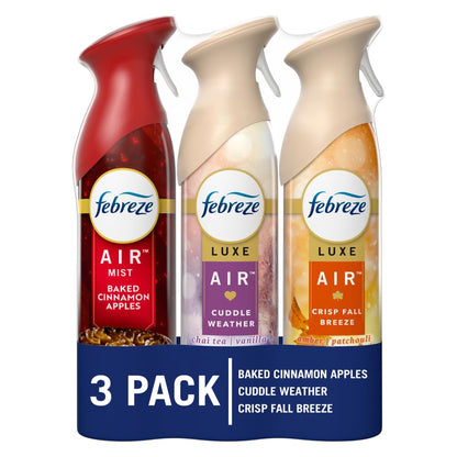 Air Freshener Spray Set, 8.8 oz, 3 Pack – Fall Breeze, Cuddle Weather, Cinnamon Apple