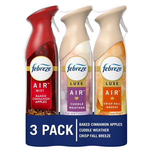 Air Freshener Spray Set, 8.8 oz, 3 Pack – Fall Breeze, Cuddle Weather, Cinnamon Apple