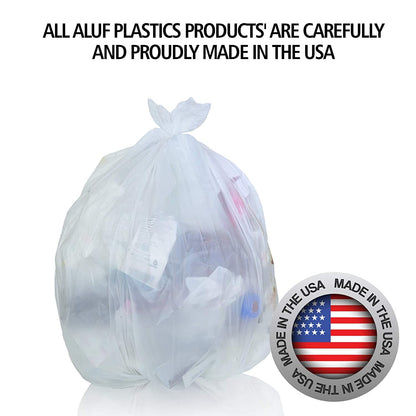 Aluf Plastics 10 Gallon Clear Trash Bags, 1000 Count