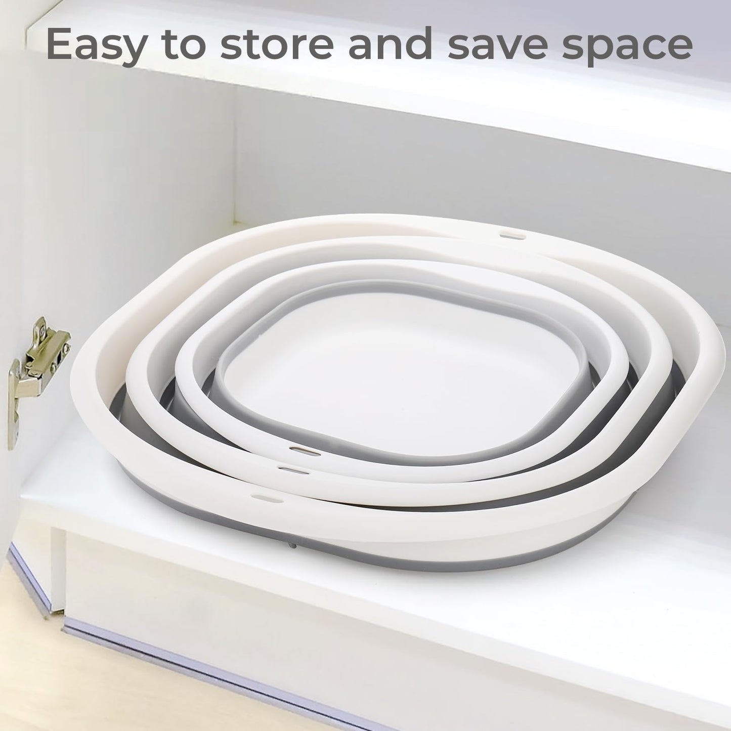 Goaste Collapsible Wash Basin, 3 Pack, Grey