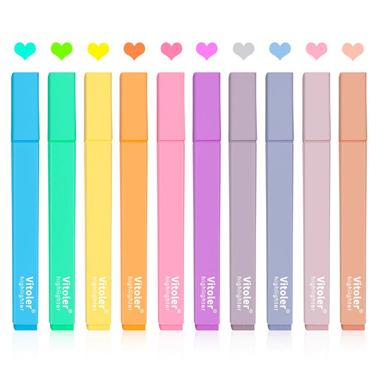 Vitoler 10-Pack Aesthetic Pastel Highlighters