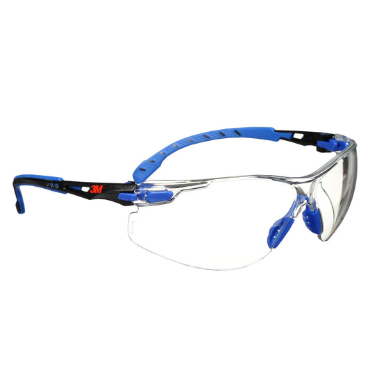 3M Solus 1000 Anti-Fog Safety Glasses – Clear Lens, Blue/Black Frame