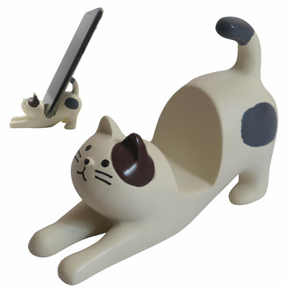 Cute Cat Phone Holder Stand for Desk – Kawaii White