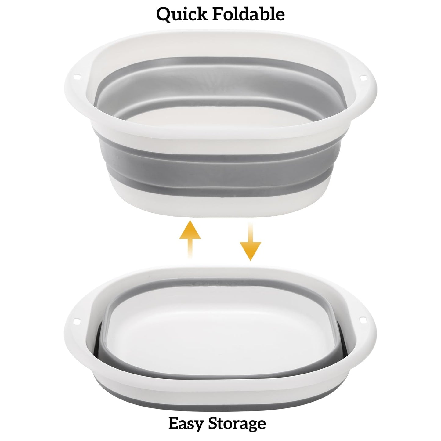 Goaste Collapsible Wash Basin, 3 Pack, Grey