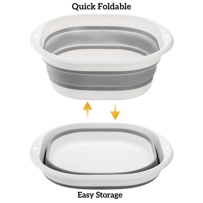 Goaste Collapsible Wash Basin, 3 Pack, Grey