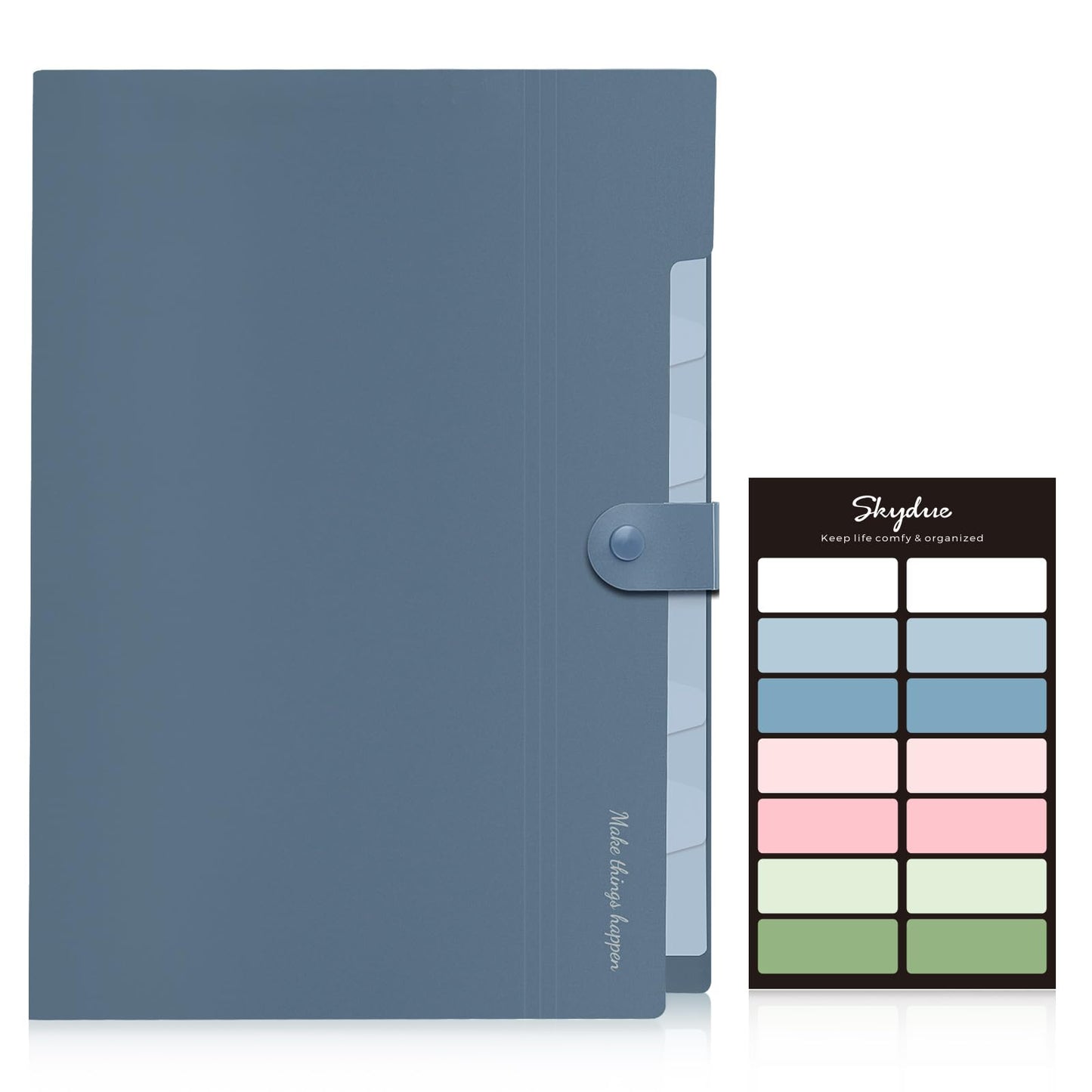 SKYDUE 8 Pocket Expanding File Organizer – Blue