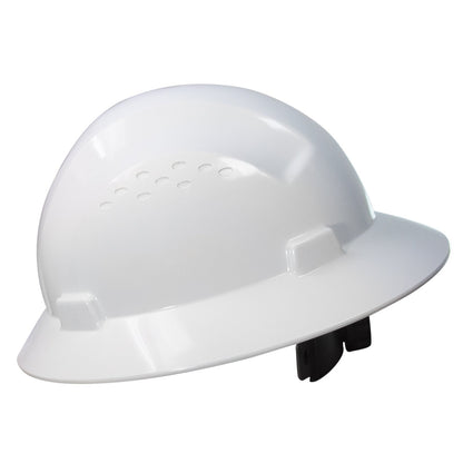 JORESTECH Full Brim Safety Hard Hat with Ratchet Suspension – White