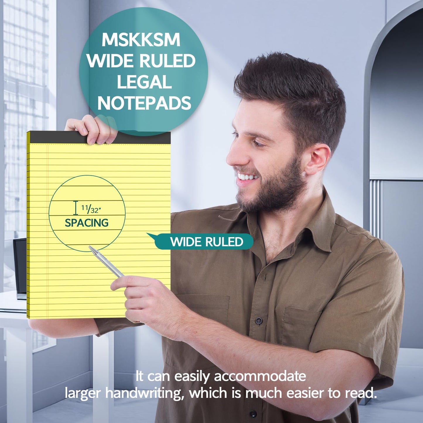 MSKKSM Legal Pads – Yellow, 8.5x11", 3 Pack