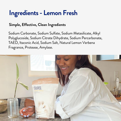 Clean People Dishwasher Pods, Lemon Verbena, 60 Count