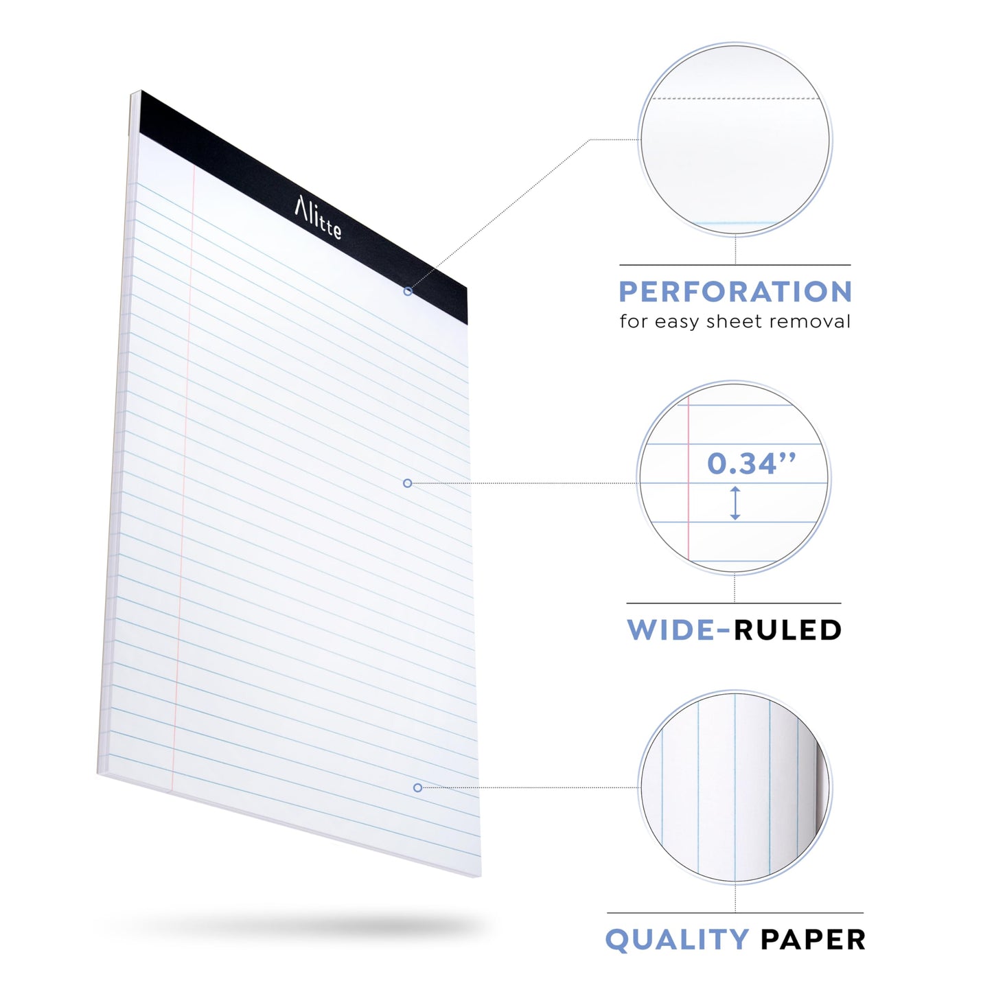 Alitte Legal Notepads – 8.5x11", 12 Pack