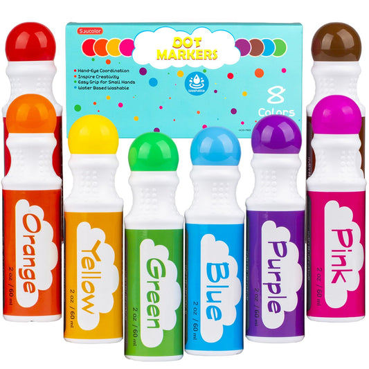 Washable Dot Markers for Kids – 8 Colors