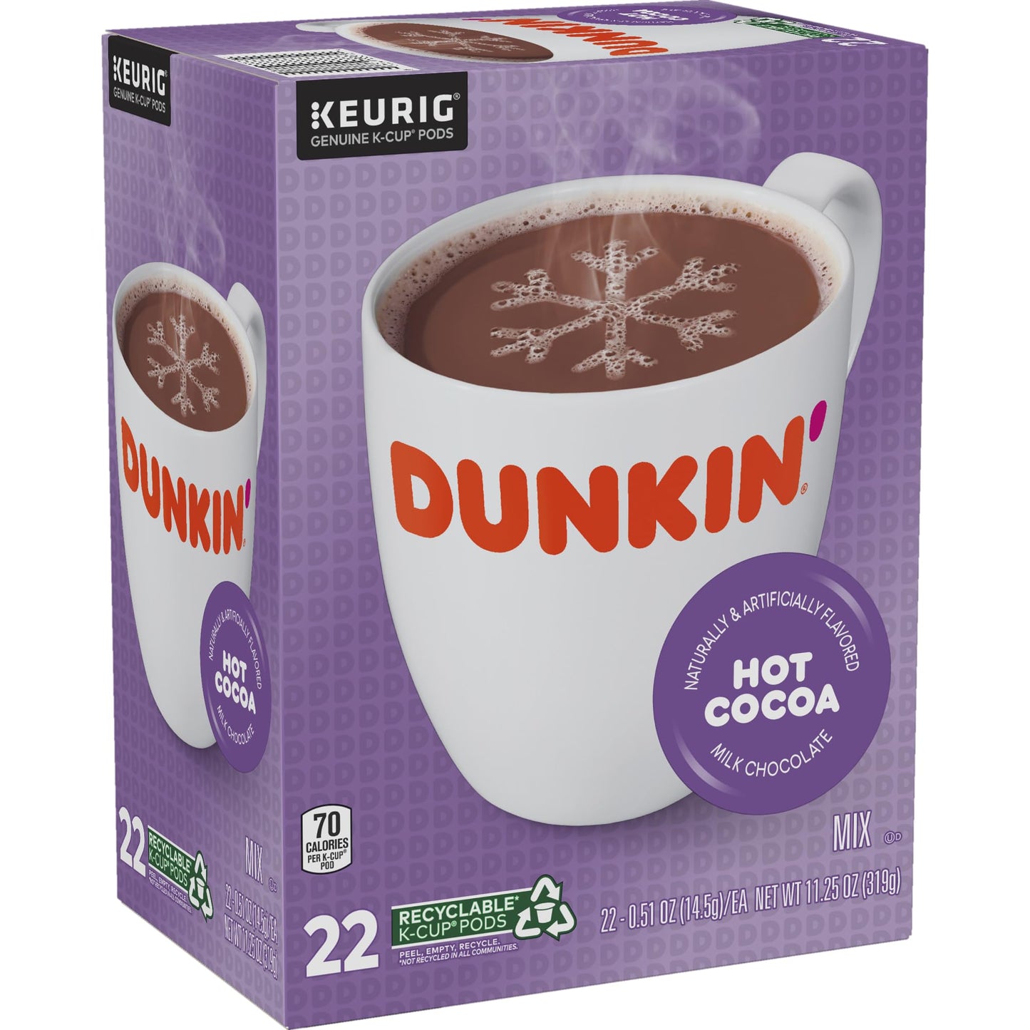 Dunkin’ Milk Chocolate Hot Cocoa K-Cups 22 Count