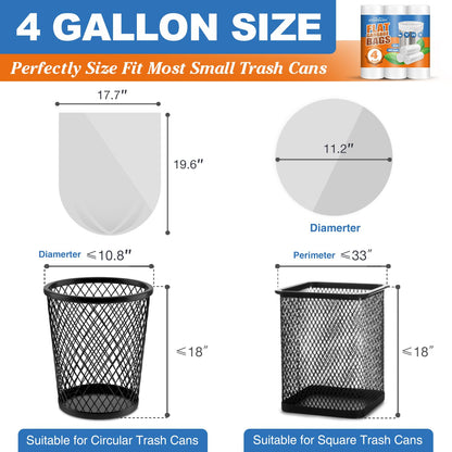 Small Trash Bags, 4 Gallon, 105 Count, Unscented