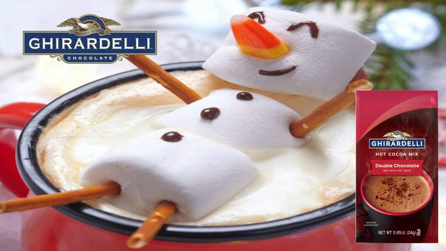 Ghirardelli Double Chocolate Hot Cocoa Packets, 10 Pack