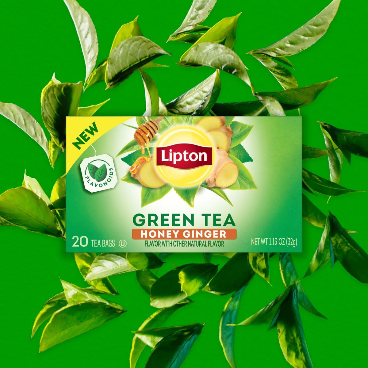 Lipton Honey Ginger Green Tea Bags, 120 Count