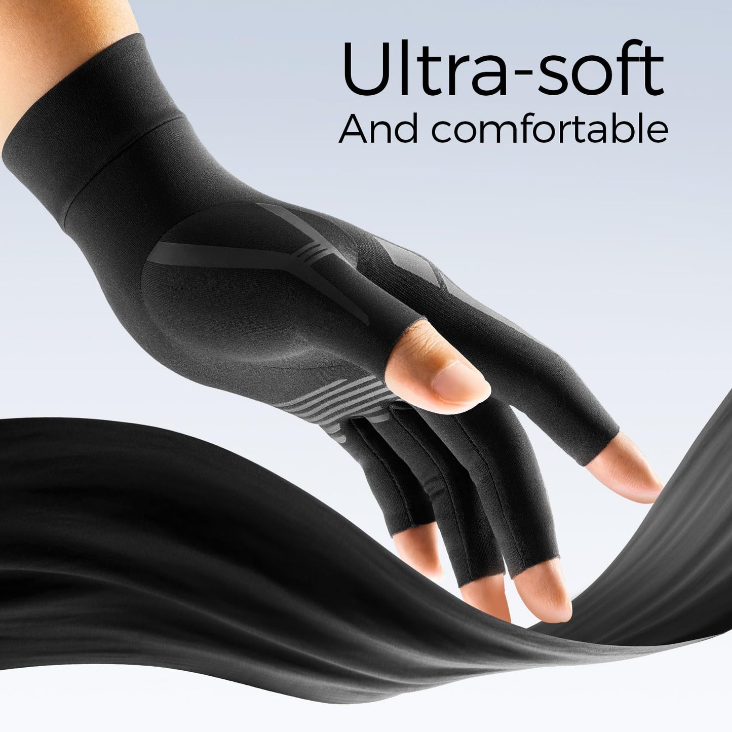 FREETOO Compression Arthritis Gloves – Black (Medium)