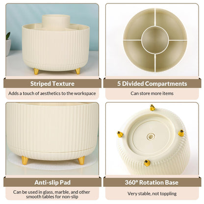 SKYDUE 360° Rotating Pen Organizer – 5 Slots