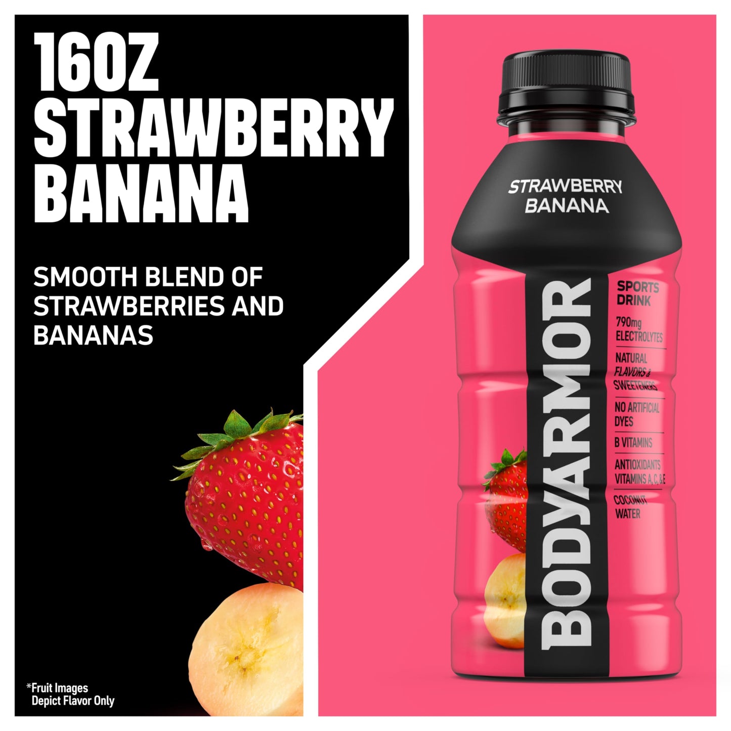 BODYARMOR Sports Drink Strawberry Banana 16oz – 12 Pack