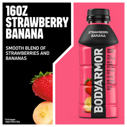 BODYARMOR Sports Drink Strawberry Banana 16oz – 12 Pack