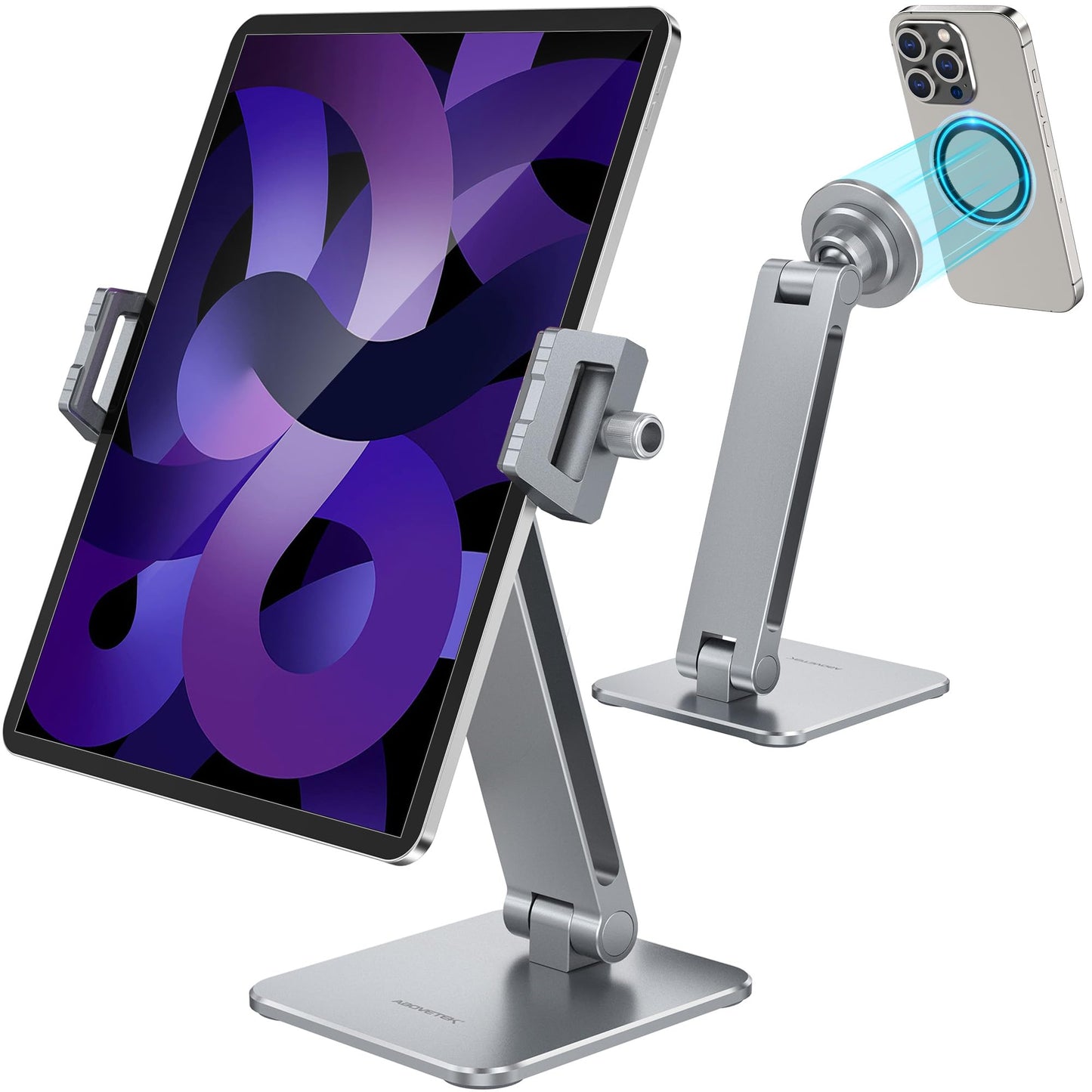 AboveTEK Magnetic 2-in-1 Phone & iPad Stand – Aluminum