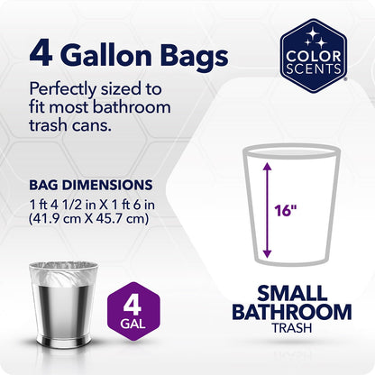 Color Scents 4 Gallon Trash Bags, Lavender, 80 Count