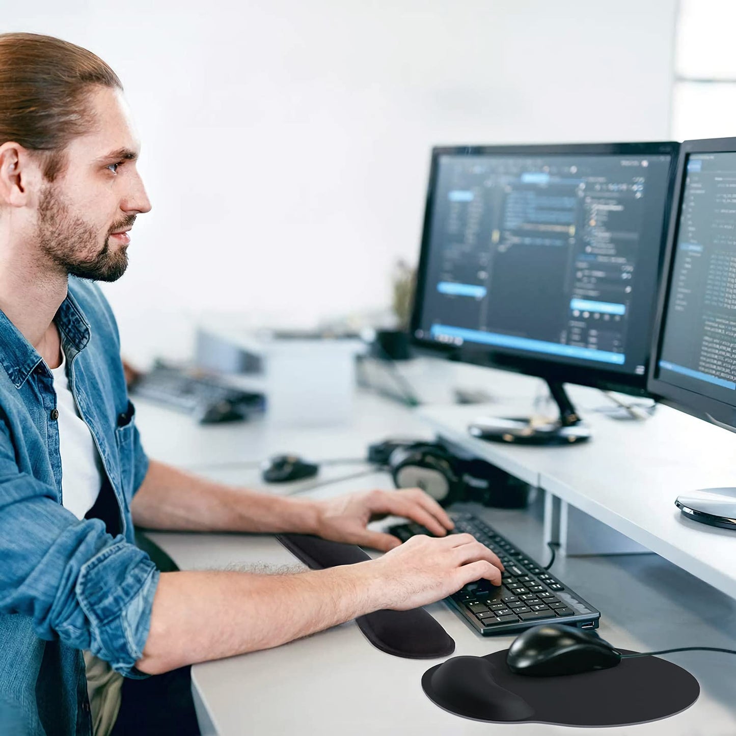 KTRIO Keyboard & Mouse Wrist Rest Set – Memory Foam