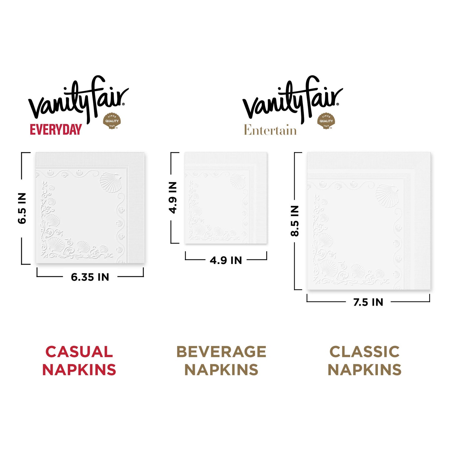 Vanity Fair Everyday Napkins 200 Count – Smooth Disposable