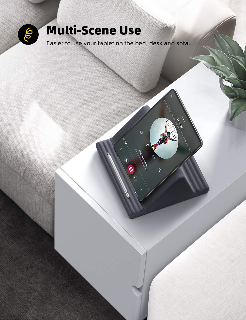 Lamicall Tablet Pillow Stand with 6 Angles for iPad & Tablets – Dark Gray