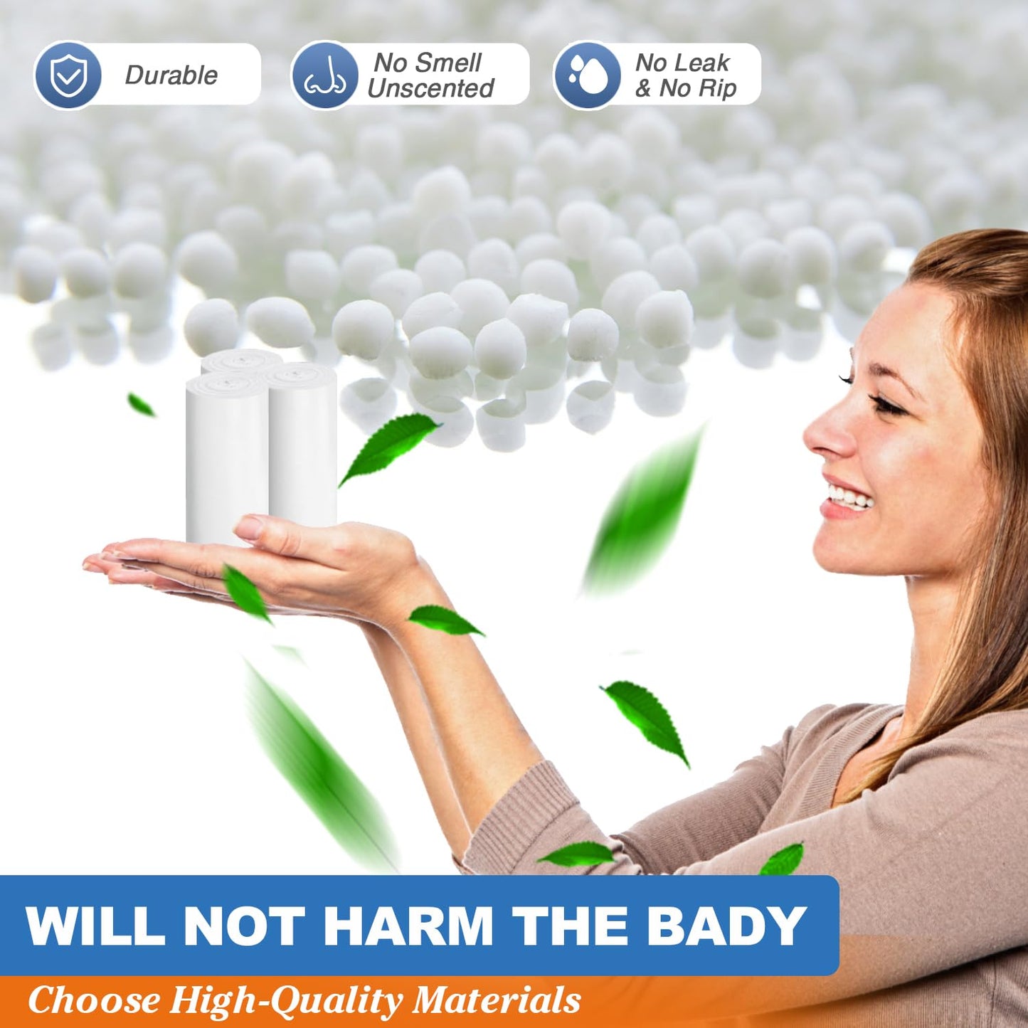 Small Trash Bags, 4 Gallon, 105 Count, Unscented