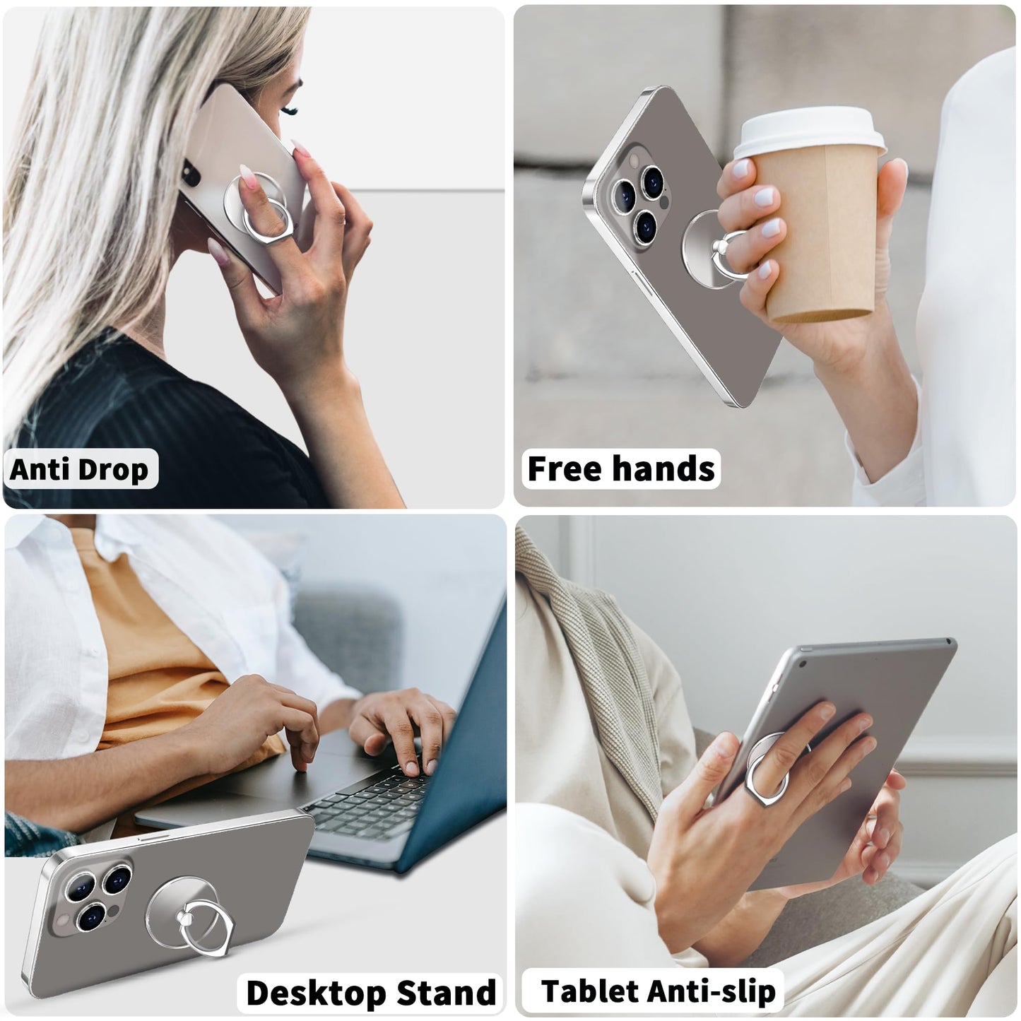 TACOMEGE Transparent Phone Ring Grip Holder – Clear Round