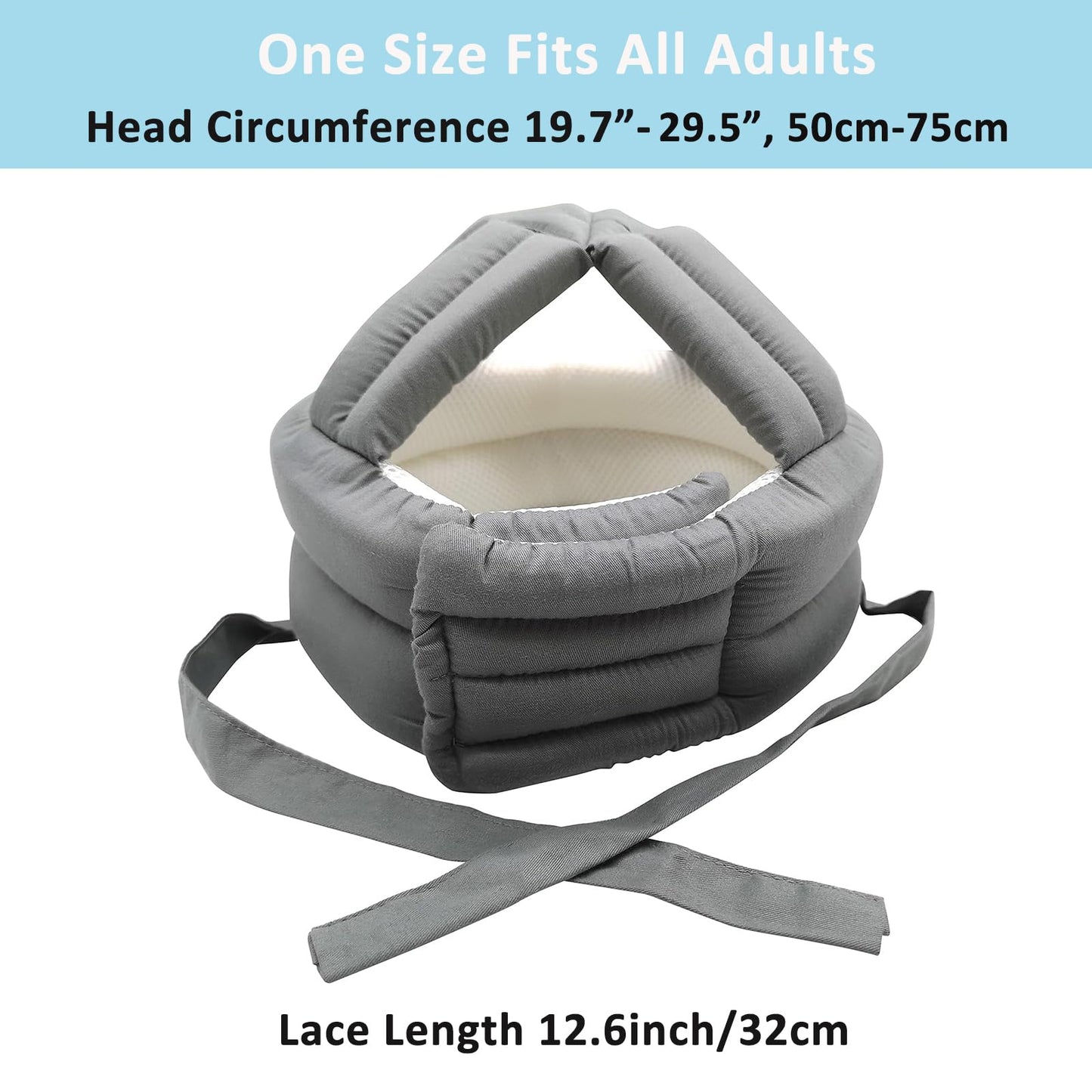 Adjustable Elderly Safety Helmet for Fall Protection – Gray Mesh