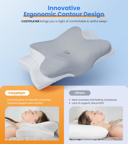 Ultra Cooling Adjustable Memory Foam Cervical Pillow