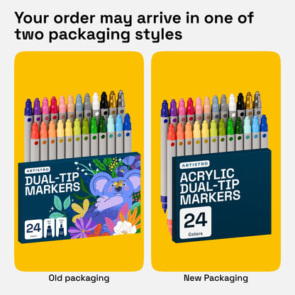 ARTISTRO 24 Acrylic Paint Markers Dual Tip