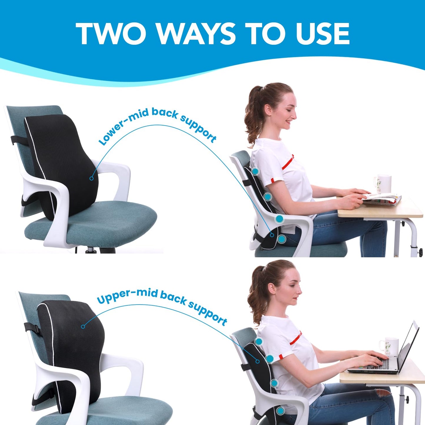 Lumbar Support Pillow for Office Chair & Car – Mesh Design