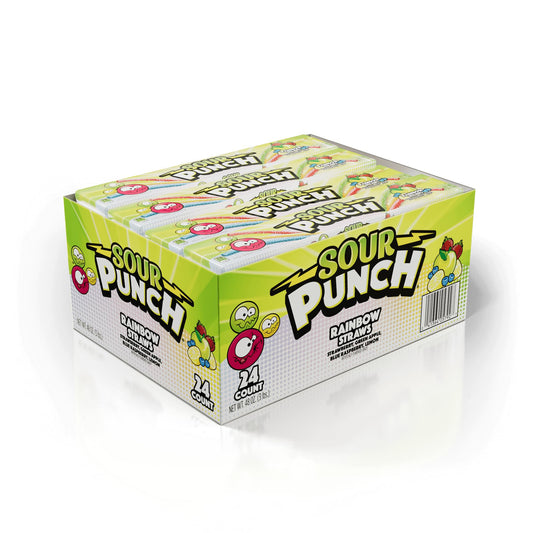 Sour Punch Rainbow Sour Straws 24 Pack – 2oz Each