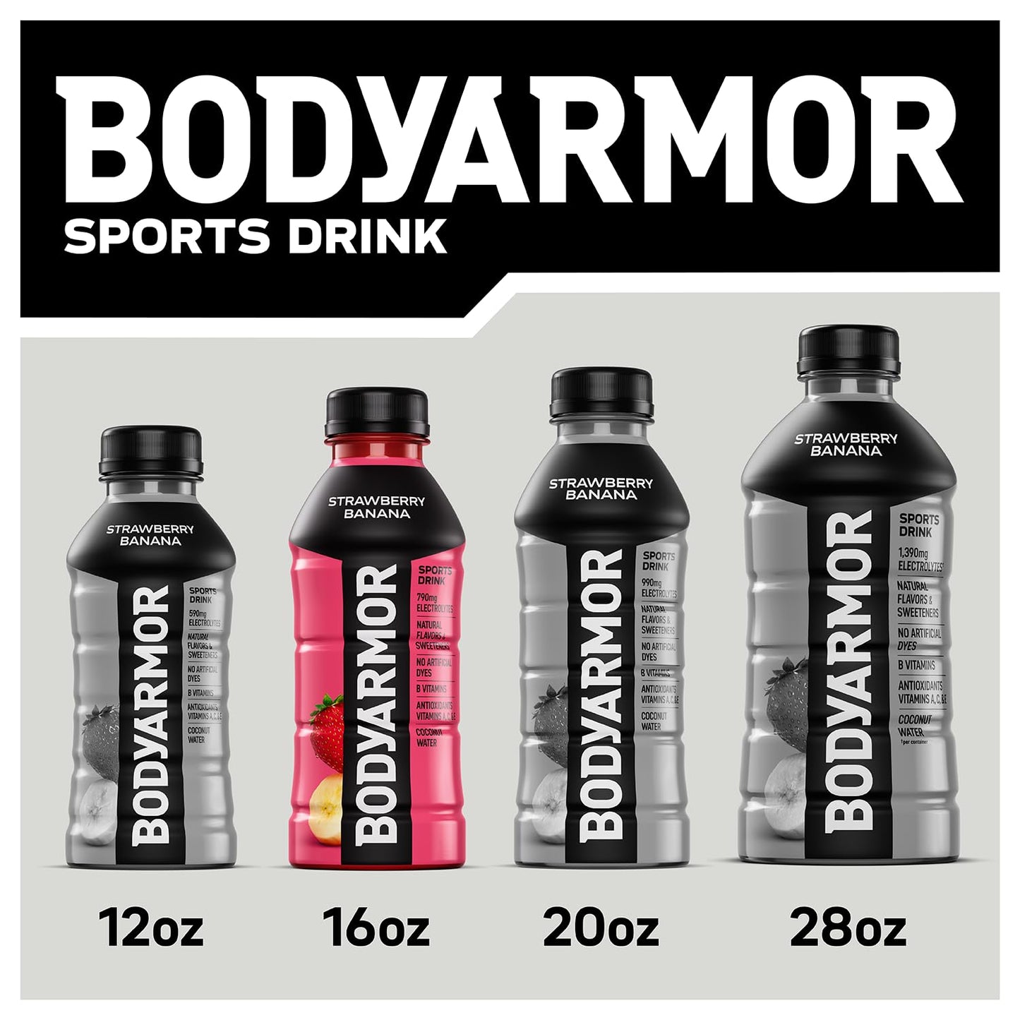 BODYARMOR Sports Drink Strawberry Banana 16oz – 12 Pack