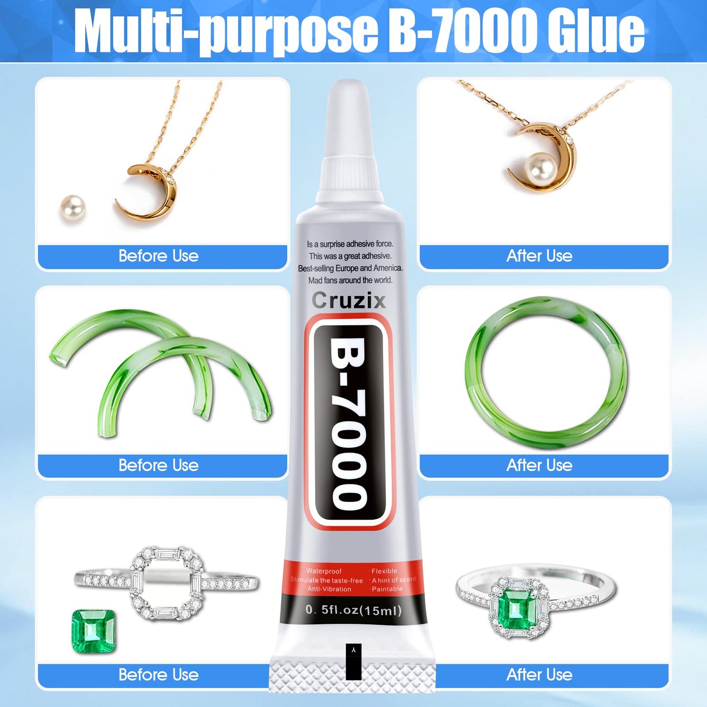 B-7000 Multi-Purpose Craft Glue 4x15ml – Clear