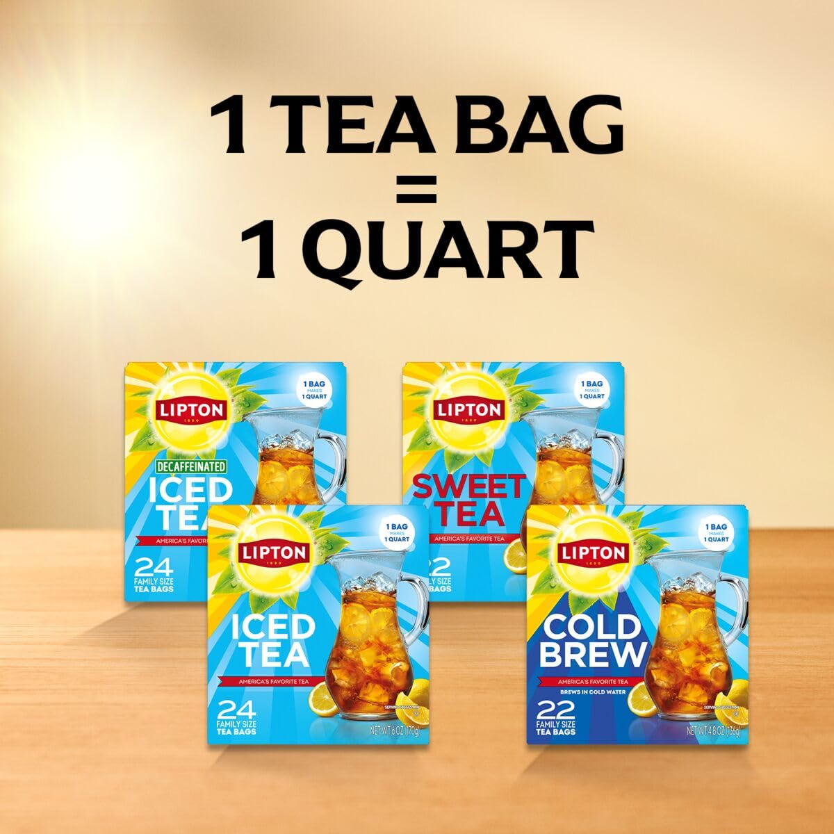 Lipton Unsweetened Iced Tea Bags 144 Total – 6 Packs