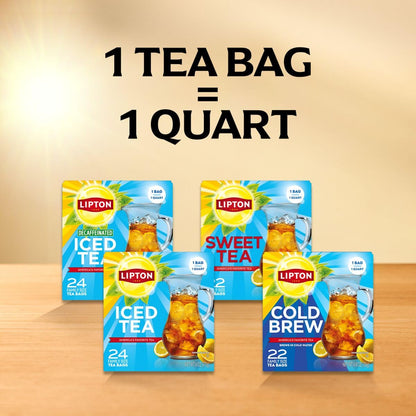 Lipton Unsweetened Iced Tea Bags 144 Total – 6 Packs