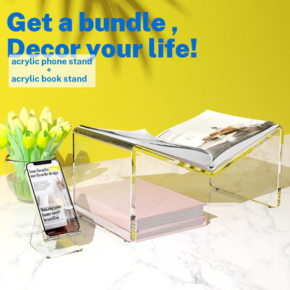 Crpich Acrylic Clear Phone Stand for Desk, Universal Compatible