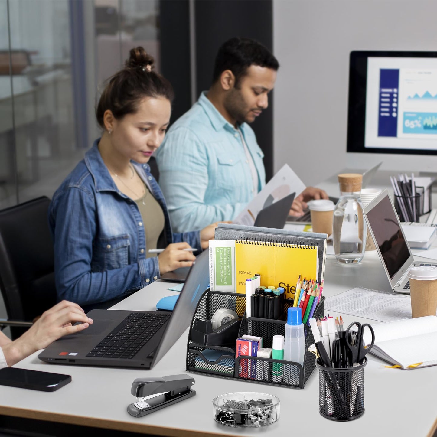 17-in-1 Black Desk Organizer & Accessories Set