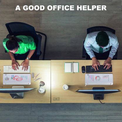 TSJ OFFICE Small Glass Whiteboard with Drawer – White