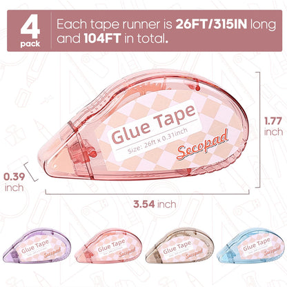 Double-Sided Scrapbook Tape Rollers – 4 Pack