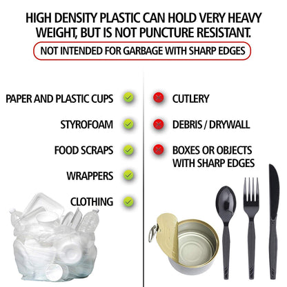 Aluf Plastics 10 Gallon Clear Trash Bags, 1000 Count