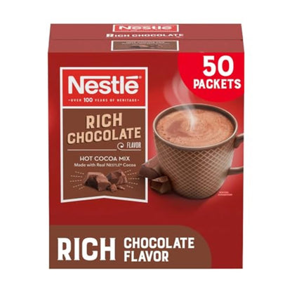 Nestle Rich Chocolate Hot Cocoa Packets, 50 Count