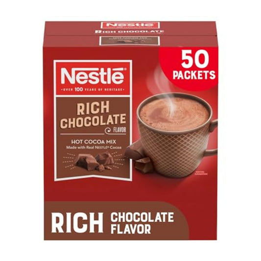 Nestle Rich Chocolate Hot Cocoa Packets, 50 Count
