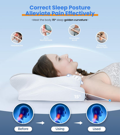 Ultra Cooling Adjustable Memory Foam Cervical Pillow
