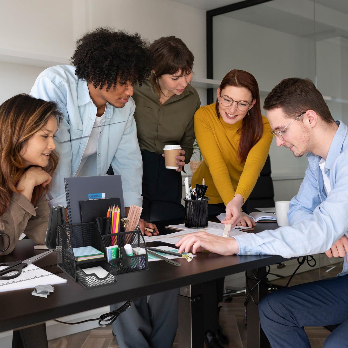 SYMDROMIA 13-in-1 Black Desk Organizer Set
