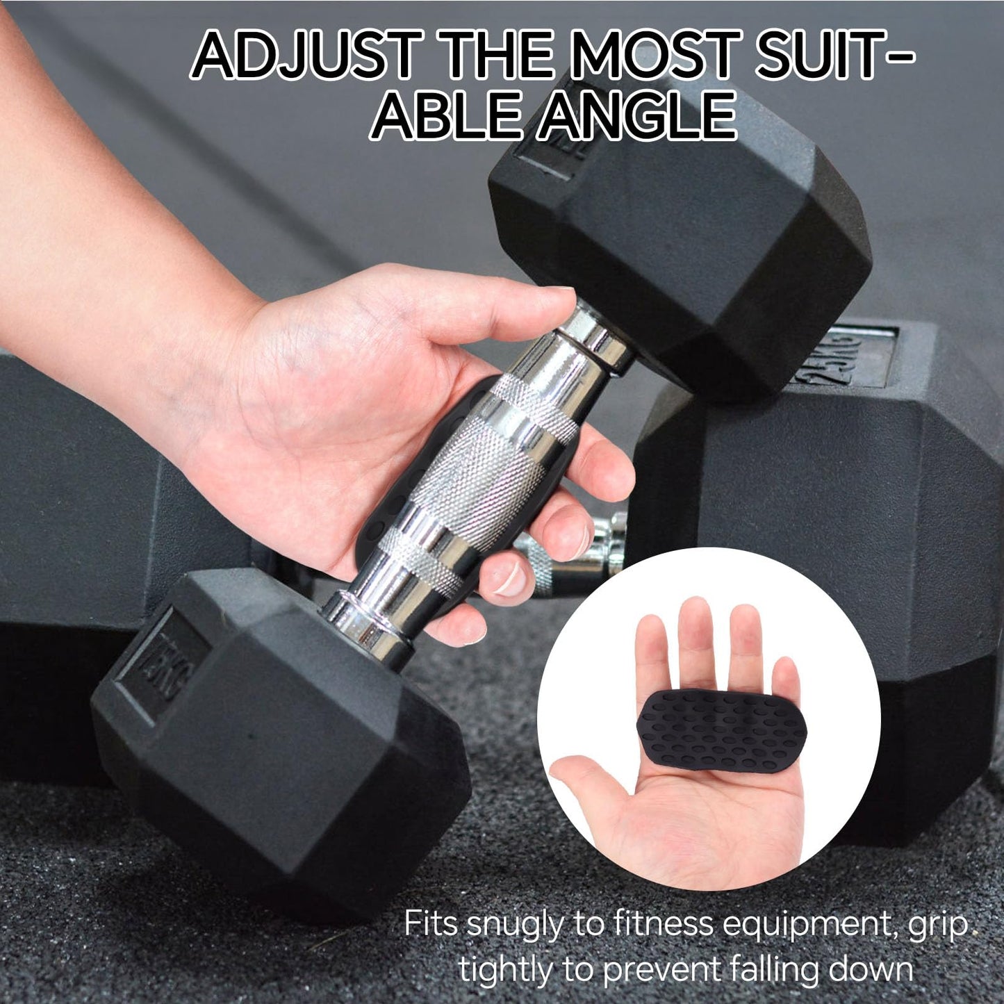 Workout Grips for Weight Lifting – Black Rubber